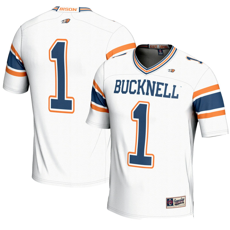 #1 Bucknell Bison GameDay Greats Endzone Football Jersey - White