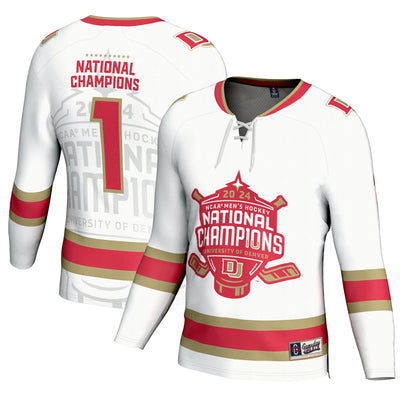 Denver Pioneers GameDay Greats 2024 NCAA Ice Hockey National Champions Fashion Jersey - White