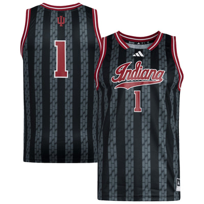 #1 Indiana Hoosiers adidas Replica Swingman Jersey - Black