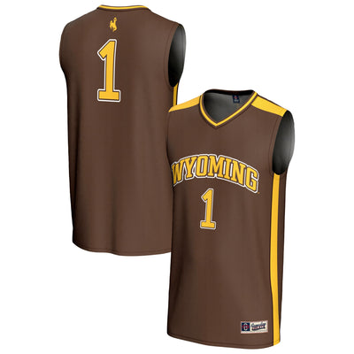 #1 Wyoming Cowboys GameDay Greats Lightweight Basketball Fashion Jersey - Brown