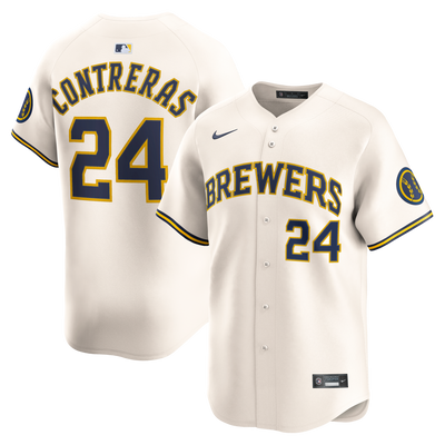 Milwaukee Brewers William Contreras Nike Cream Home Limited Player Jersey