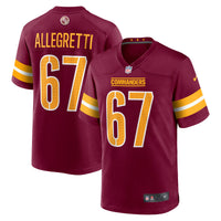 Washington Commanders Nick Allegretti Nike Burgundy Game Jersey