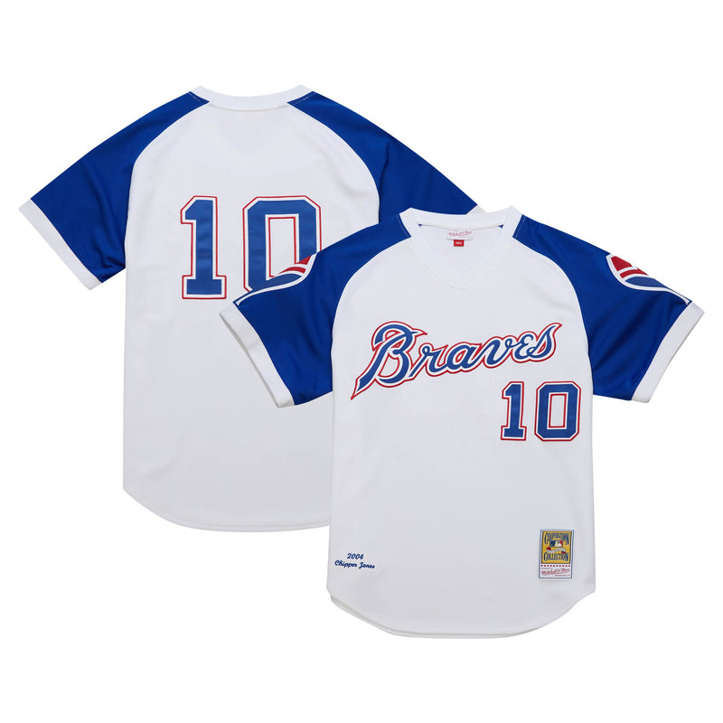 Atlanta Braves Chipper Jones Mitchell & Ness White 2004 Cooperstown Collection Authentic Throwback Jersey