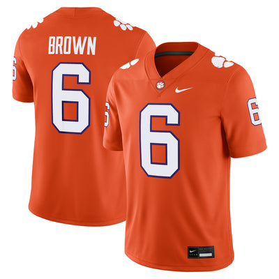 Tyler Brown Clemson Tigers Nike NIL Football Game Jersey - Orange