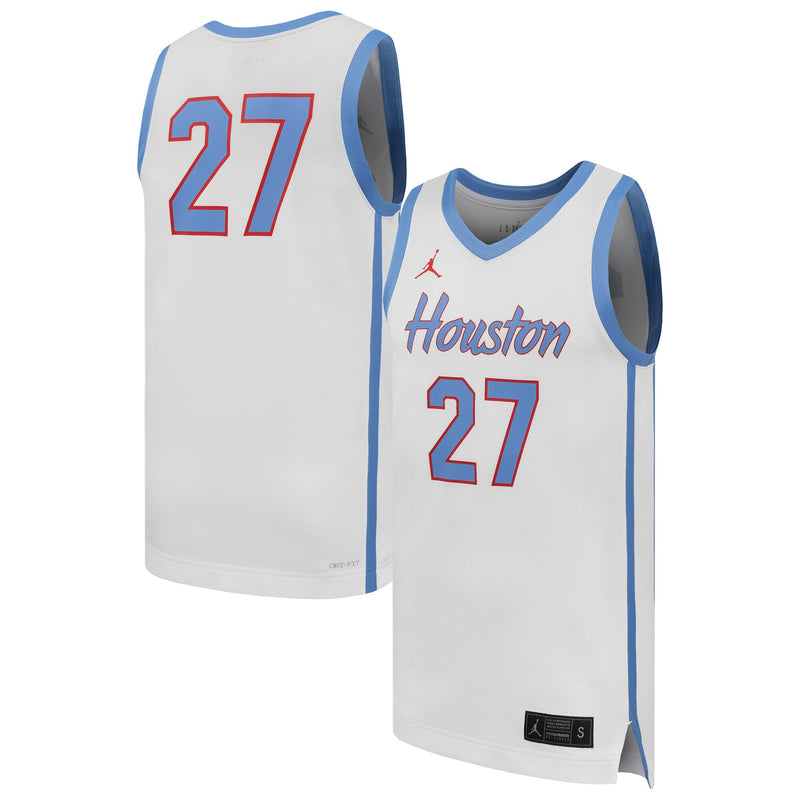 #27 Houston Cougars Jordan Brand Replica Basketball Jersey - White