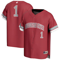 #1 Washington State Cougars GameDay Greats Lightweight Collegiate Baseball Fashion Jersey - Crimson