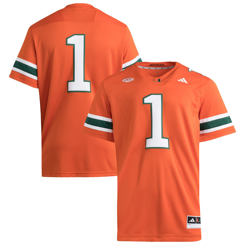 #1 Miami Hurricanes adidas Premier Jersey - Orange