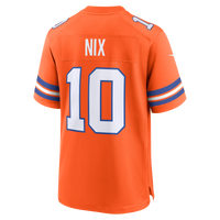 Denver Broncos Bo Nix Nike Orange Mile High Collection 1977 Throwback Player Game Jersey