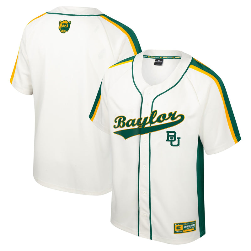 Baylor Bears Colosseum Ruth Button-Up Baseball Jersey - Cream
