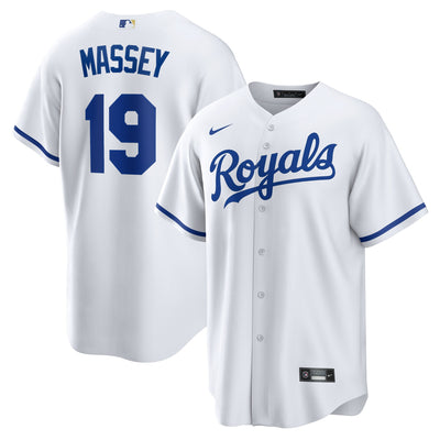 Kansas City Royals Michael Massey Nike White Home Replica Jersey