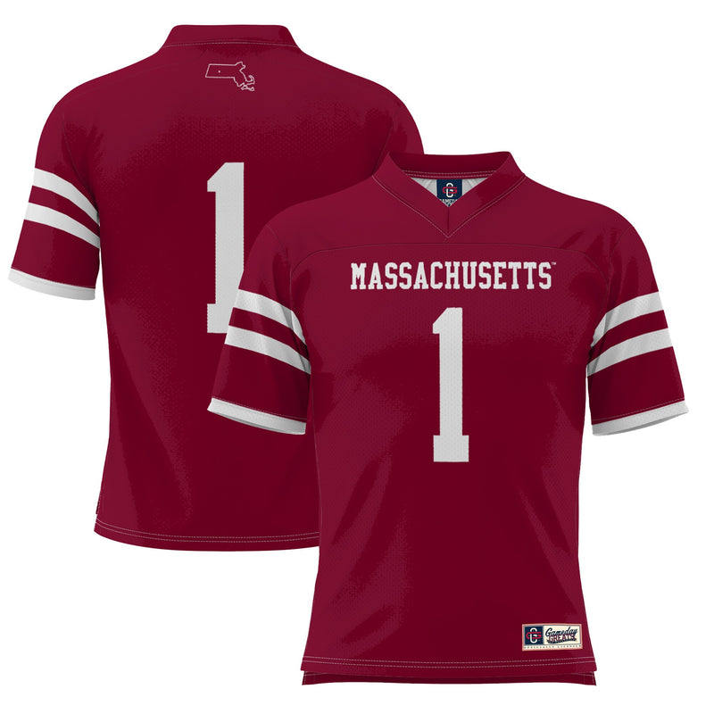 #1 UMass Minutemen GameDay Greats Football Jersey - Maroon