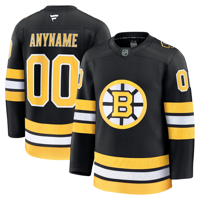 Boston Bruins Fanatics Black Home Premium Custom Jersey
