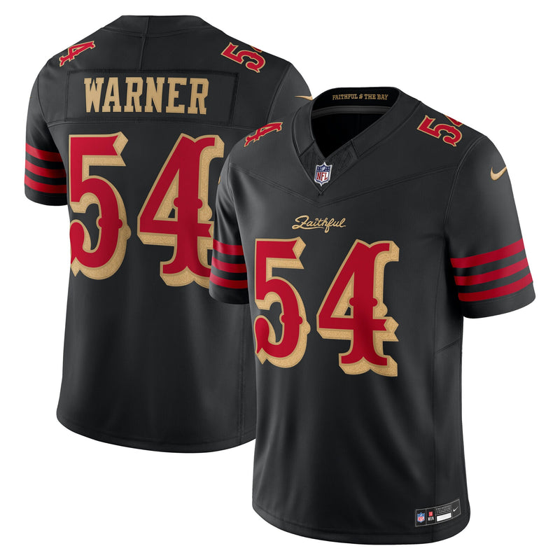 San Francisco 49ers Fred Warner Nike Black 2025 Rivalries Collection Stitched Limited Jersey