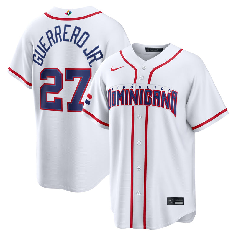 Dominican Republic Baseball Vladimir Guerrero Jr. Nike White 2026 World Baseball Classic Home Stadium Jersey