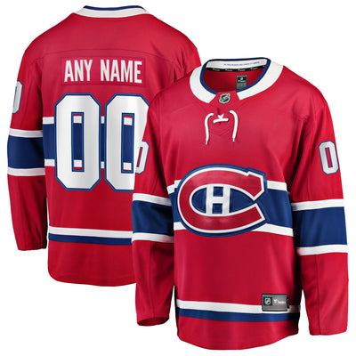 Montreal Canadiens Fanatics Red Home Breakaway Custom Jersey