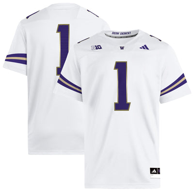 adidas #1 White Washington Huskies Premier Jersey