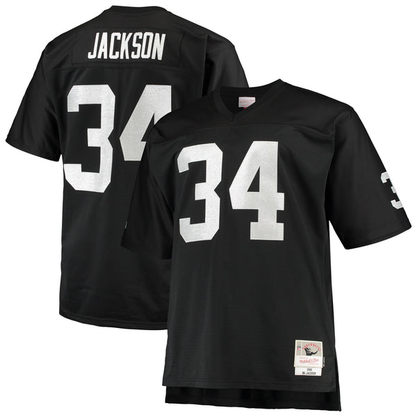 Las Vegas Raiders Bo Jackson Mitchell & Ness Black Big & Tall 1988 Retired Player Replica Jersey