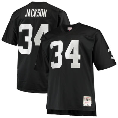 Las Vegas Raiders Bo Jackson Mitchell & Ness Black Big & Tall 1988 Retired Player Replica Jersey