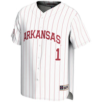 #1 Arkansas Razorbacks GameDay Greats Lightweight Baseball Jersey - White