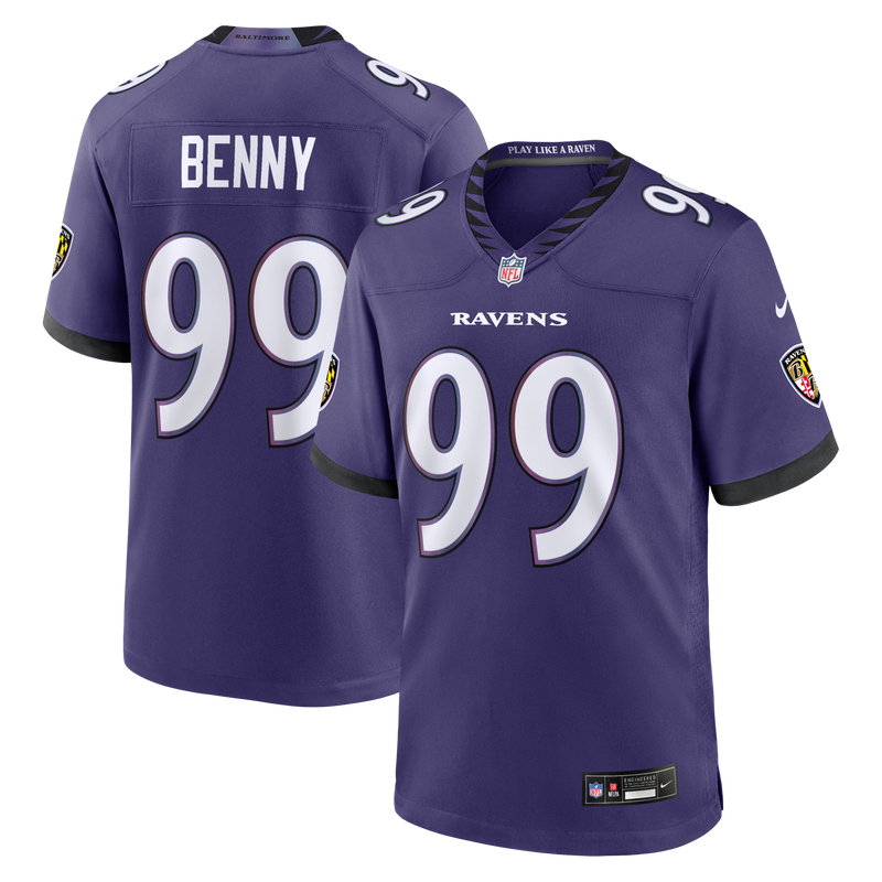 Baltimore Ravens Rayshaun Benny Nike Purple Team Game Jersey