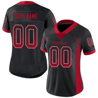 Custom Black Red-Gray Drift Fashion Football Jersey
