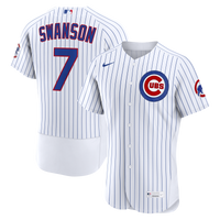 Chicago Cubs Dansby Swanson Nike White Home Authentic Jersey