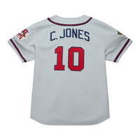 Atlanta Braves Chipper Jones Mitchell & Ness Gray 1995 Throwback Authentic Jersey