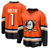 Anaheim Ducks Lukas Dostal Fanatics Orange Home Breakaway Jersey