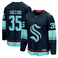 Seattle Kraken Joey Daccord Fanatics Deep Sea Blue Home Breakaway Player Jersey