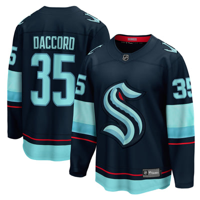 Seattle Kraken Joey Daccord Fanatics Deep Sea Blue Home Breakaway Player Jersey