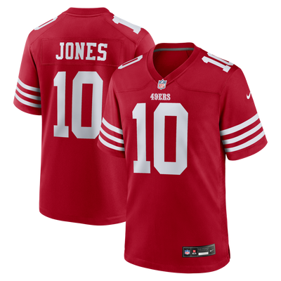 San Francisco 49ers Mac Jones Nike Scarlet Team Game Jersey