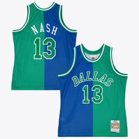 Dallas Mavericks Mitchell & Ness Steve Nash 1998 Split Swingman Jersey - Blue/Green