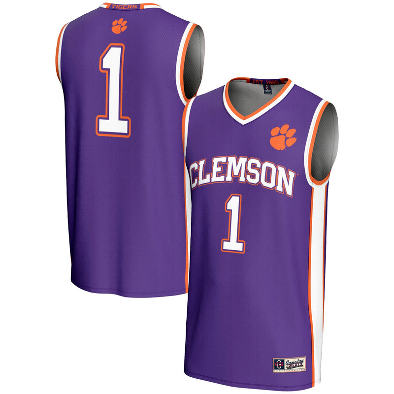 #1 Clemson Tigers GameDay Greats Lightweight Basketball Jersey - Purple