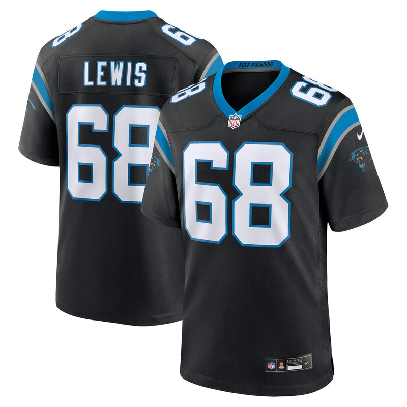 Carolina Panthers Damien Lewis Nike Black Game Jersey