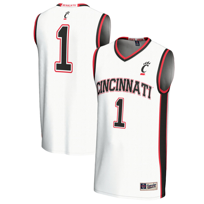 #1 Cincinnati Bearcats GameDay Greats Lightweight Basketball Fashion Jersey - White