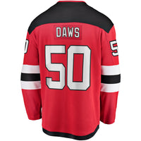 New Jersey Devils Nico Daws Fanatics Red Home Breakaway Player Jersey
