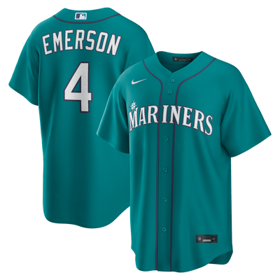 Seattle Mariners Colt Emerson Nike Teal Alternate Replica Jersey