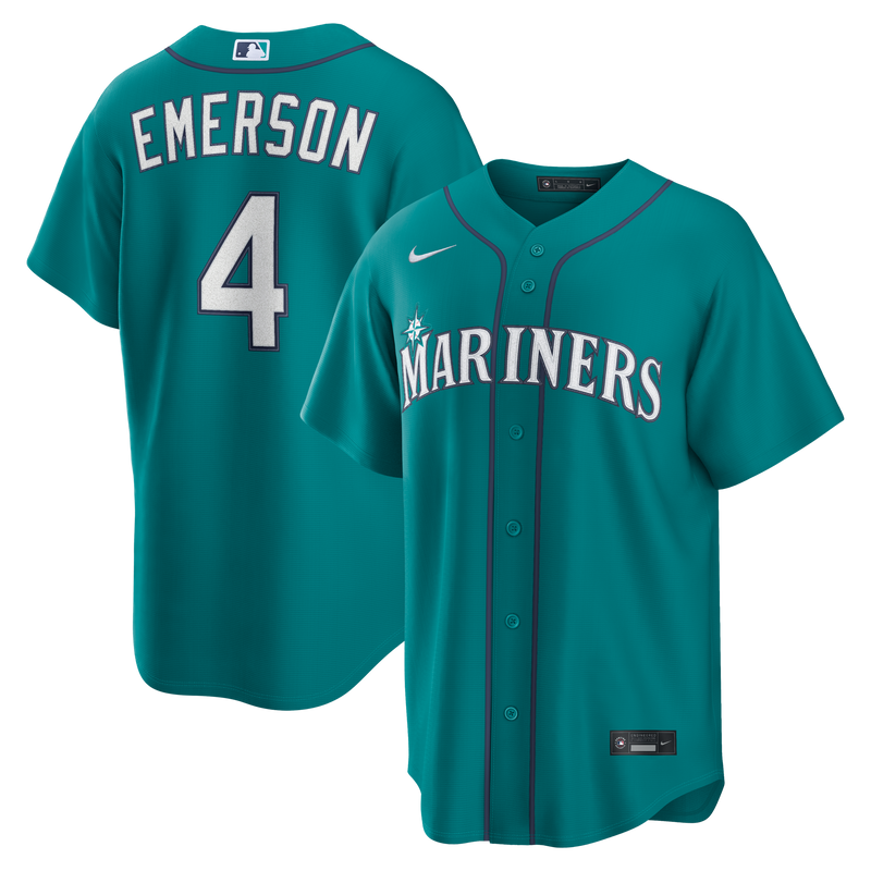 Seattle Mariners Colt Emerson Nike Teal Alternate Replica Jersey