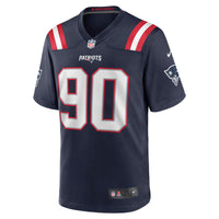 New England Patriots Christian Barmore Nike Navy Player Game Jersey