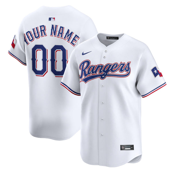 Texas Rangers Nike White Home Limited Custom Jersey