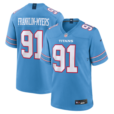 Tennessee Titans John Franklin-Myers Nike Light Blue Team Game Jersey