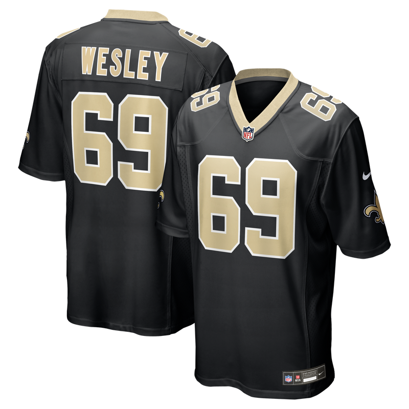 New Orleans Saints Barry Wesley Nike Black Team Game Jersey