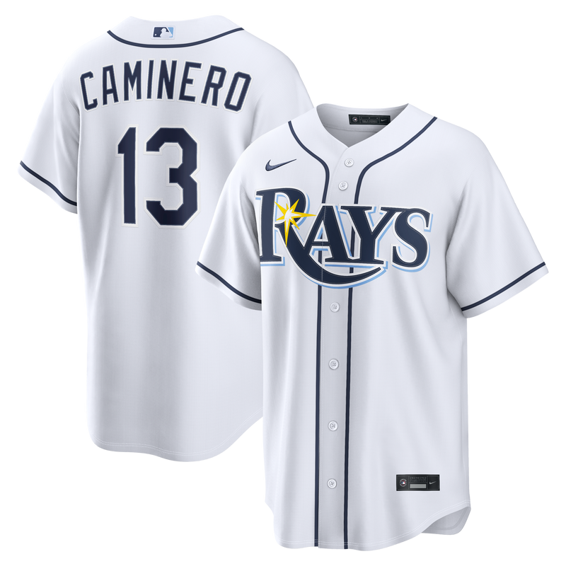 Tampa Bay Rays Junior Caminero Nike White Home Replica Jersey