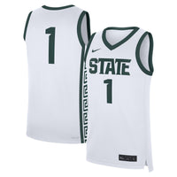 #1 Michigan State Spartans Nike Home Replica Jersey - White
