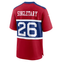 New York Giants Devin Singletary Nike Century Red Alternate Player Game Jersey