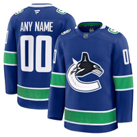 Vancouver Canucks Fanatics Blue Home Premium Custom Jersey