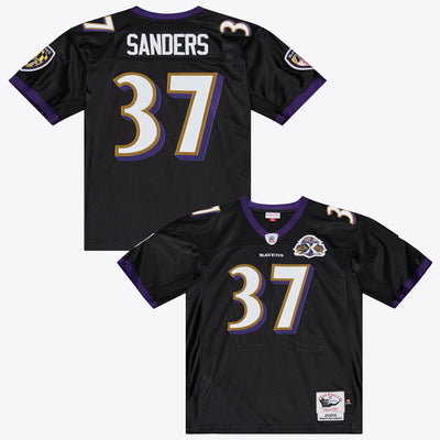 Baltimore Ravens Deion Sanders Mitchell & Ness Black 2005 Authentic Throwback Jersey
