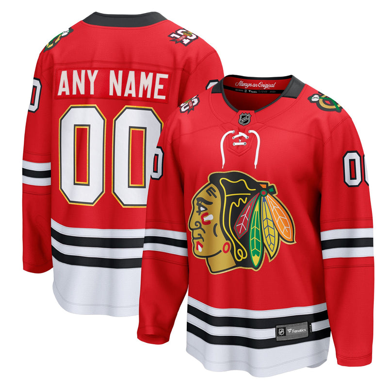 Chicago Blackhawks Fanatics Red Centennial Breakaway Custom Jersey