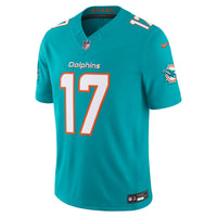Miami Dolphins Jaylen Waddle Nike Aqua Team Vapor F.U.S.E. Stitched Limited Jersey