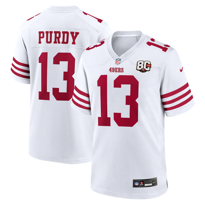 San Francisco 49ers Brock Purdy Nike White 80th Anniversary Game Jersey